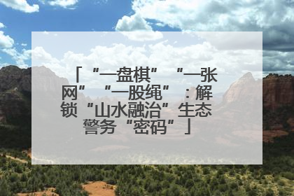 “一盘棋”“一张网”“一股绳”：解锁“山水融治”生态警务“密码”