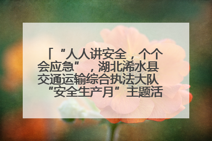 “人人讲安全，个个会应急”，湖北浠水县交通运输综合执法大队“安全生产月”主题活动取得成效