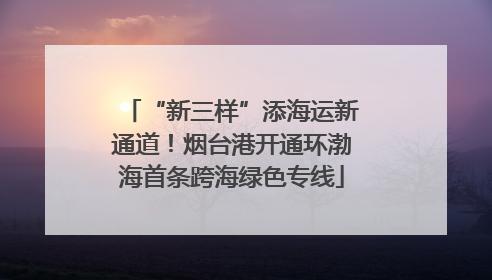 “新三样”添海运新通道！烟台港开通环渤海首条跨海绿色专线