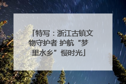 特写：浙江古镇文物守护者 护航“梦里水乡”慢时光