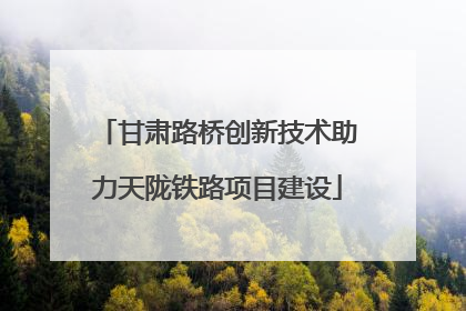 甘肃路桥创新技术助力天陇铁路项目建设