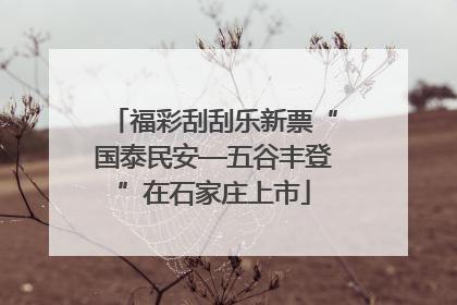 福彩刮刮乐新票“国泰民安—五谷丰登”在石家庄上市