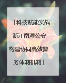 科技赋能实战 浙江南浔公安构建协同高效警务体制机制