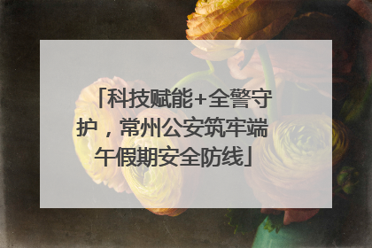科技赋能+全警守护，常州公安筑牢端午假期安全防线