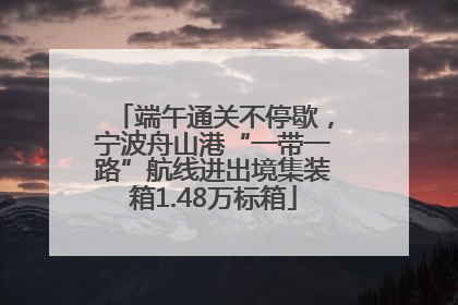 端午通关不停歇，宁波舟山港“一带一路”航线进出境集装箱1.48万标箱