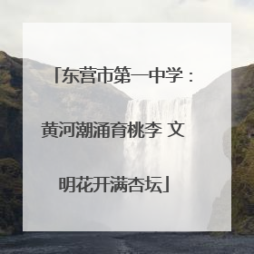 东营市第一中学：黄河潮涌育桃李 文明花开满杏坛