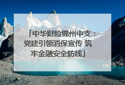 中华财险锦州中支：党建引领消保宣传 筑牢金融安全防线