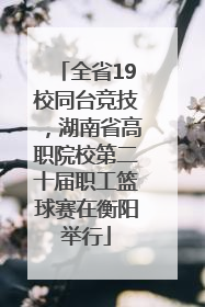 全省19校同台竞技，湖南省高职院校第二十届职工篮球赛在衡阳举行