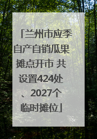 兰州市应季自产自销瓜果摊点开市 共设置424处、2027个临时摊位