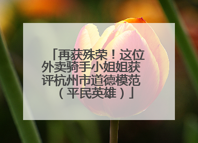 再获殊荣！这位外卖骑手小姐姐获评杭州市道德模范（平民英雄）