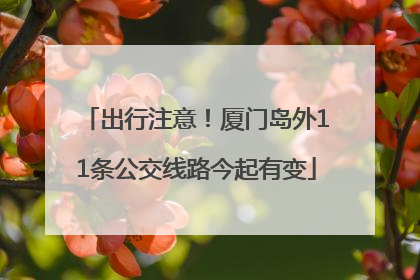 出行注意！厦门岛外11条公交线路今起有变