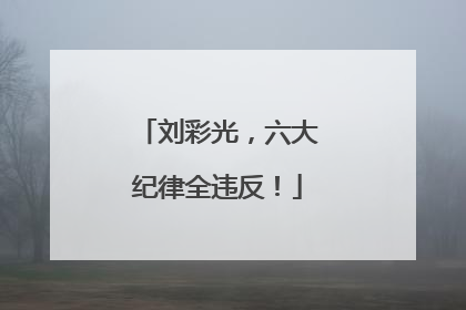刘彩光，六大纪律全违反！
