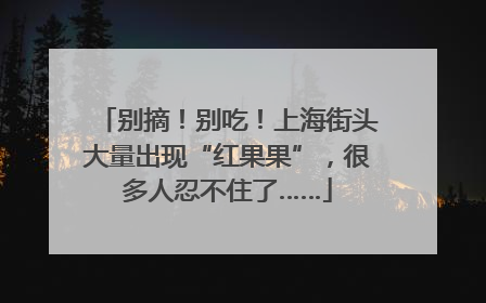 别摘！别吃！上海街头大量出现“红果果”，很多人忍不住了……