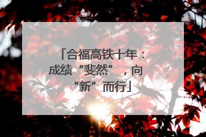 合福高铁十年：成绩“斐然”，向“新”而行