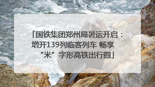国铁集团郑州局暑运开启：增开139列临客列车 畅享“米”字形高铁出行圈