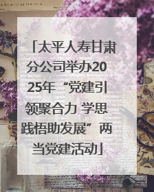 太平人寿甘肃分公司举办2025年“党建引领聚合力 学思践悟助发展”两当党建活动
