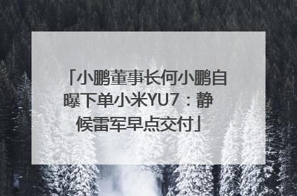 小鹏董事长何小鹏自曝下单小米YU7：静候雷军早点交付
