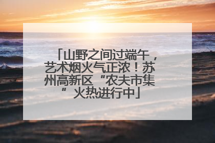 山野之间过端午，艺术烟火气正浓！苏州高新区“农夫市集”火热进行中
