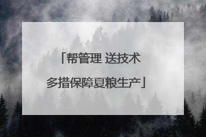帮管理 送技术 多措保障夏粮生产