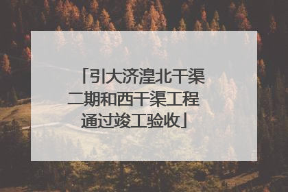 引大济湟北干渠二期和西干渠工程通过竣工验收