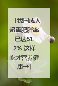 我国成人超重肥胖率已达51.2% 这样吃才营养健康→