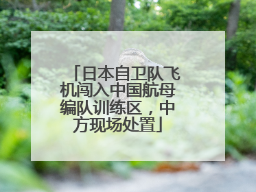 日本自卫队飞机闯入中国航母编队训练区，中方现场处置
