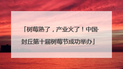 树莓熟了，产业火了！中国·封丘第十届树莓节成功举办