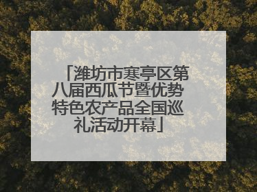 潍坊市寒亭区第八届西瓜节暨优势特色农产品全国巡礼活动开幕