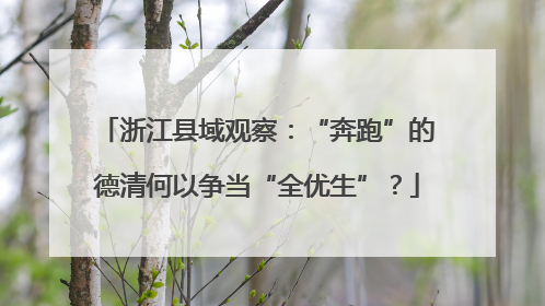 浙江县域观察：“奔跑”的德清何以争当“全优生”？