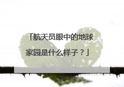 航天员眼中的地球家园是什么样子？