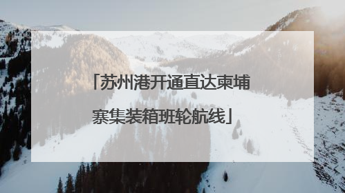 苏州港开通直达柬埔寨集装箱班轮航线