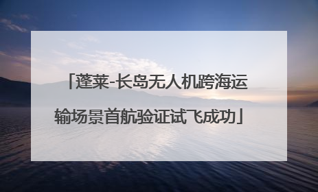 蓬莱-长岛无人机跨海运输场景首航验证试飞成功