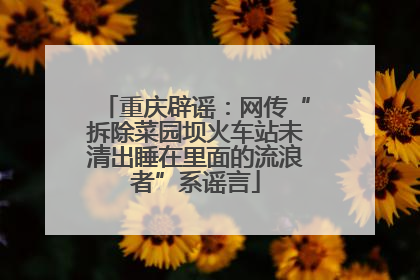 重庆辟谣：网传“拆除菜园坝火车站未清出睡在里面的流浪者”系谣言