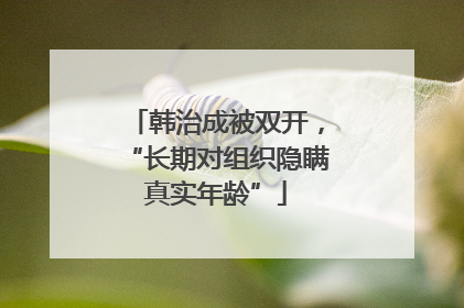 韩治成被双开，“长期对组织隐瞒真实年龄”