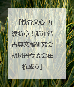 铁骨文心 再续新章！浙江省古典文献研究会胡凤丹专委会在杭成立