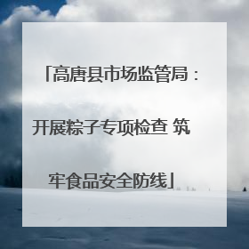 高唐县市场监管局：开展粽子专项检查 筑牢食品安全防线