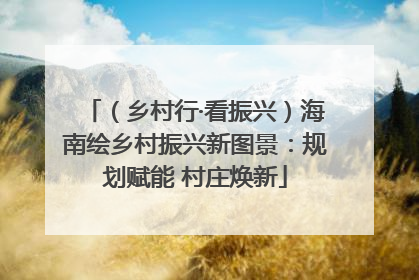 （乡村行·看振兴）海南绘乡村振兴新图景：规划赋能 村庄焕新