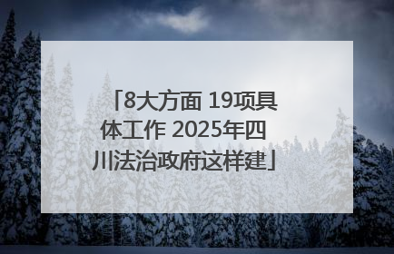 8大方面 19项具体工作 2025年四川法治政府这样建